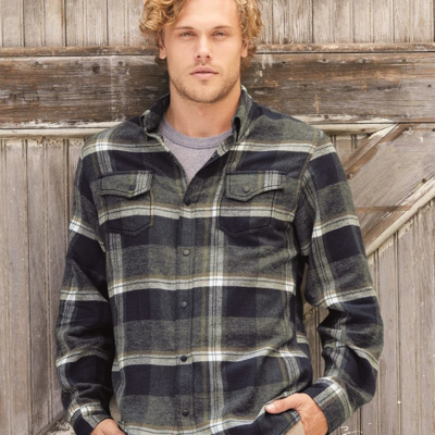 Men's Snap Front Plaid Flannel Shirt Thumbnail