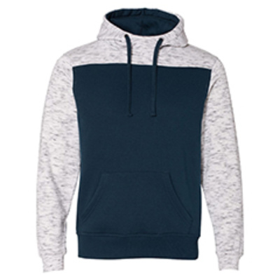 Adult Melange Color Blocked Hooded Sweatshirt Thumbnail
