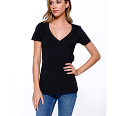 Ladies' Cotton V-Neck T-Shirt Thumbnail