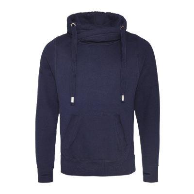 Men's Heavyweight Cross Over Neck Hooded Sweatshirt Thumbnail