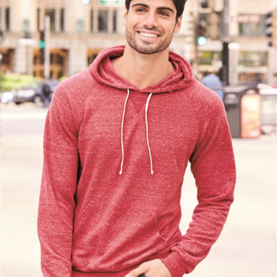 Unisex Snow Heather French Terry Raglan Hooded Sweatshirt Thumbnail