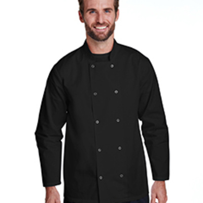 Unisex Studded Front Long-Sleeve Chef's Jacket Thumbnail